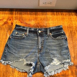 High-rise denim shorts